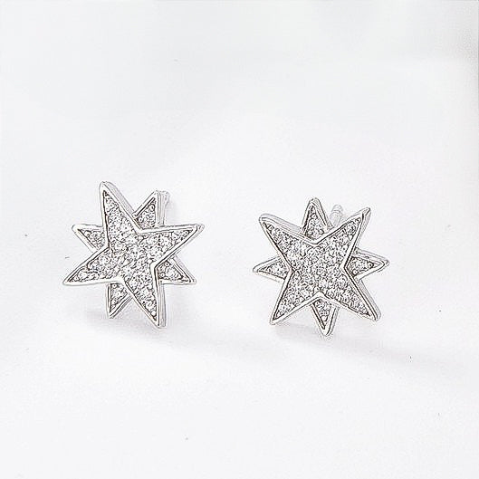 Pendientes de estrella Hoshi de plata de ley
