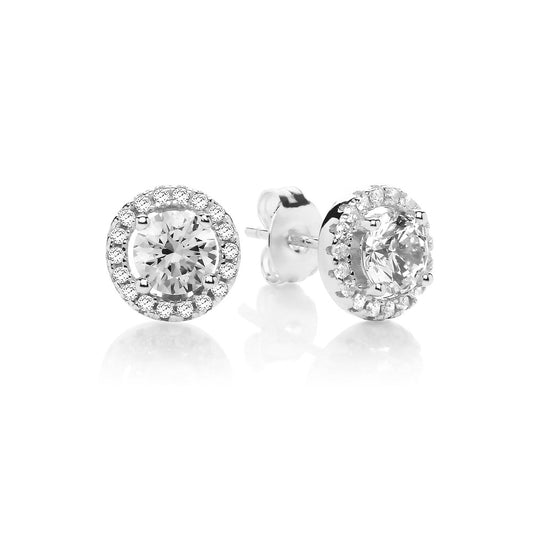 Pendientes de plata de ley Soleste