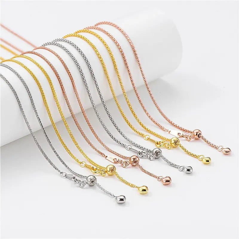 Collar de cadena Coreana de plata de ley