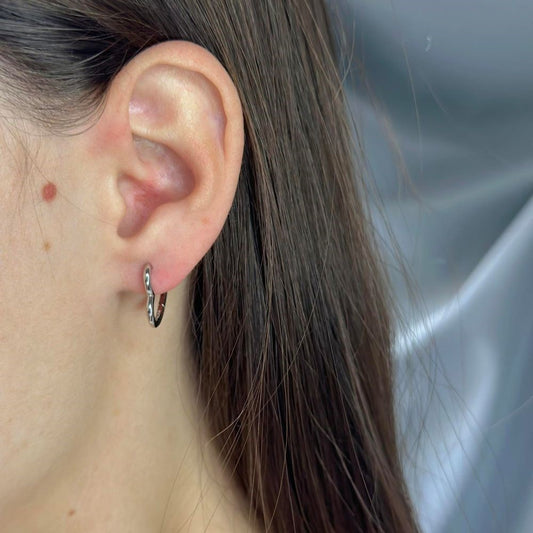 Aros de corazón de plata de ley