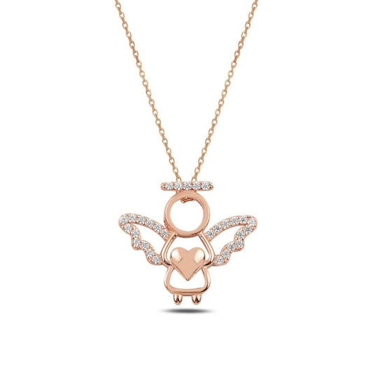 Collar de Ángel de Plata de Ley con Circonitas Cúbicas
