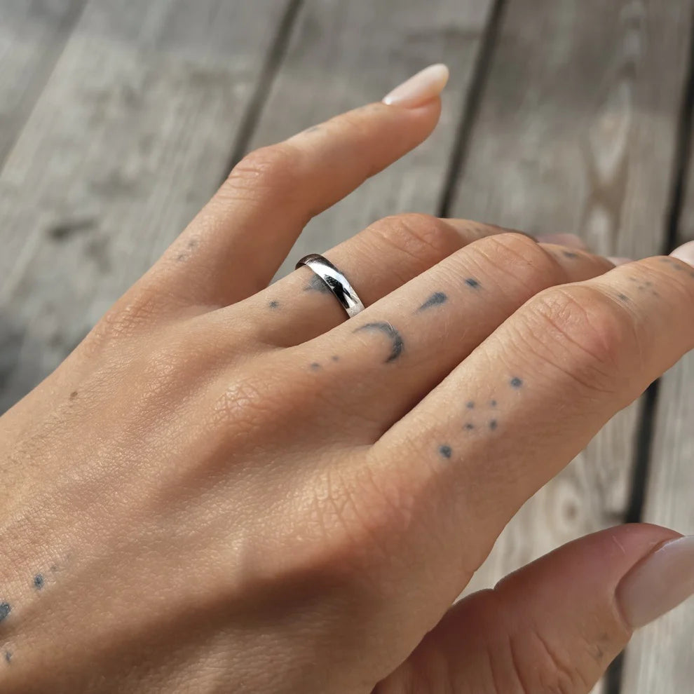 Anillo clásico de plata de ley de 3 mm