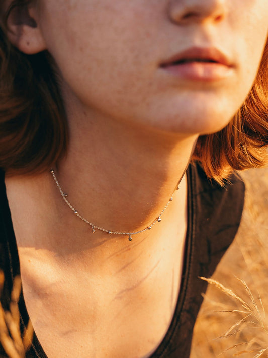 Collar de perlas de plata de ley