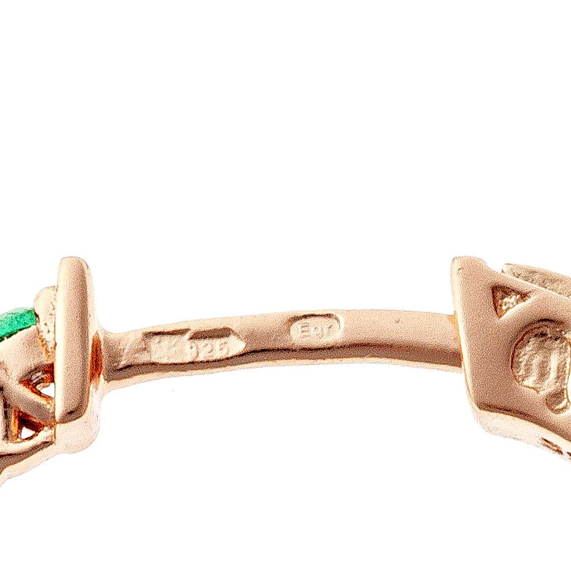 Aros de plata esterlina con circonita cúbica verde