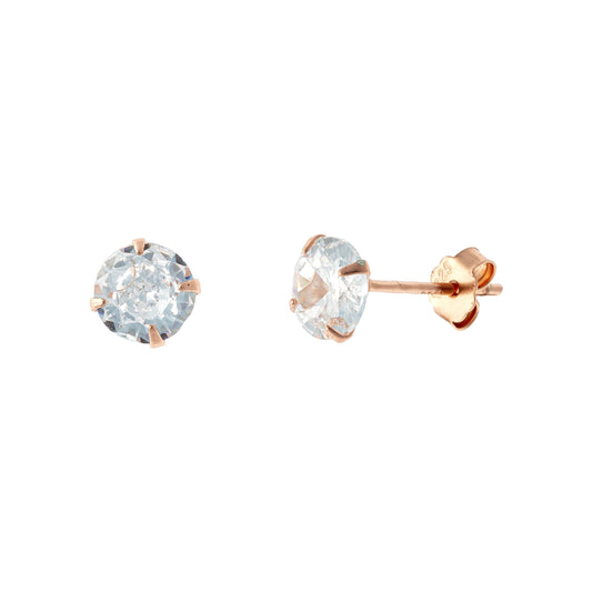 Aretes de plata esterlina con circonitas cúbicas de 4 a 7 mm