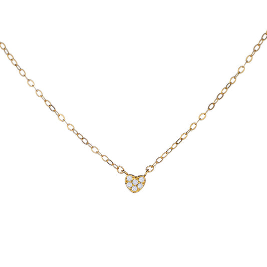 Collar de corazón de plata esterlina con circonitas