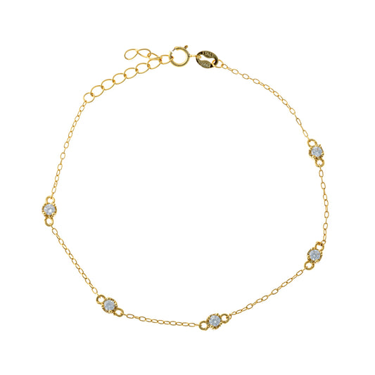 Pulsera de circonitas cúbicas de plata de ley