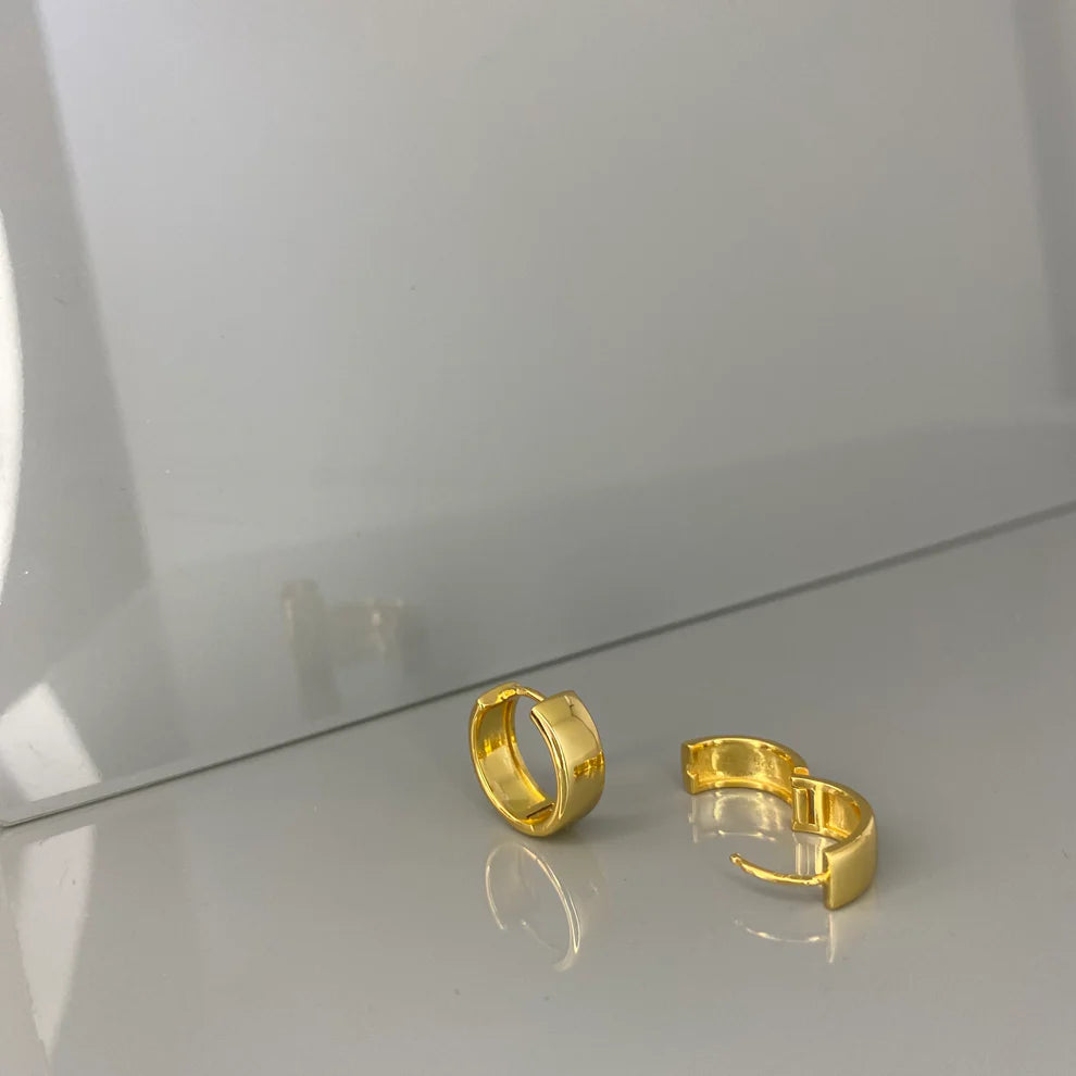 Aros anchos de plata de ley