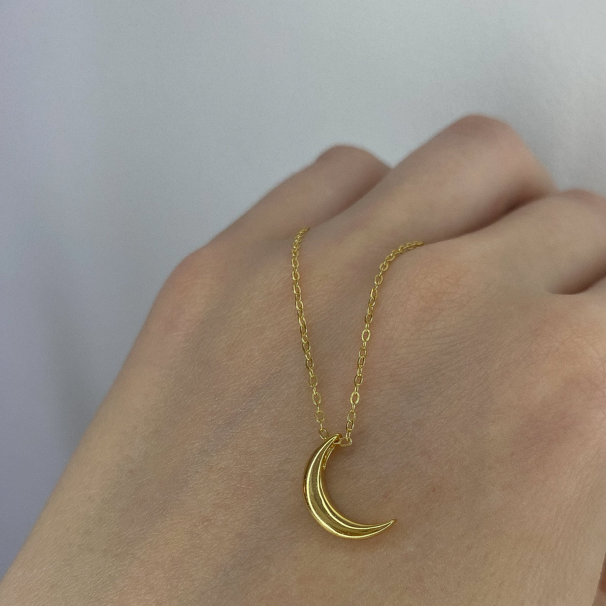 Collar de luna de plata de ley