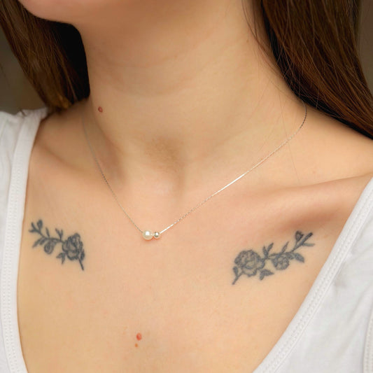 Collar de perlas de plata de ley
