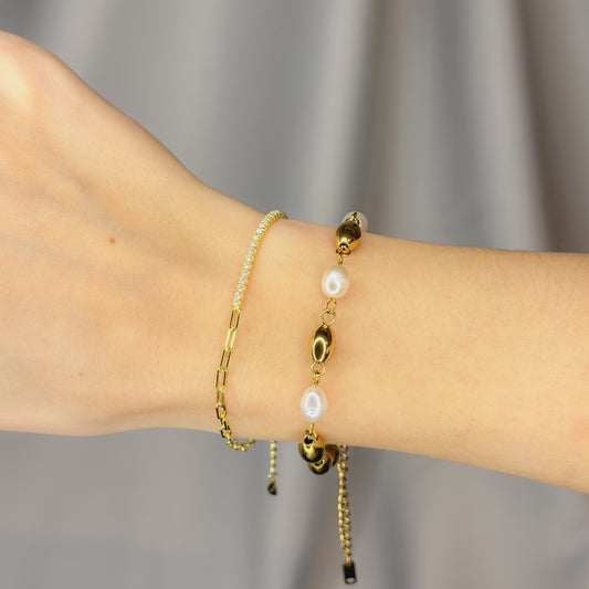Pulsera de tenis y Forzatina en plata de ley