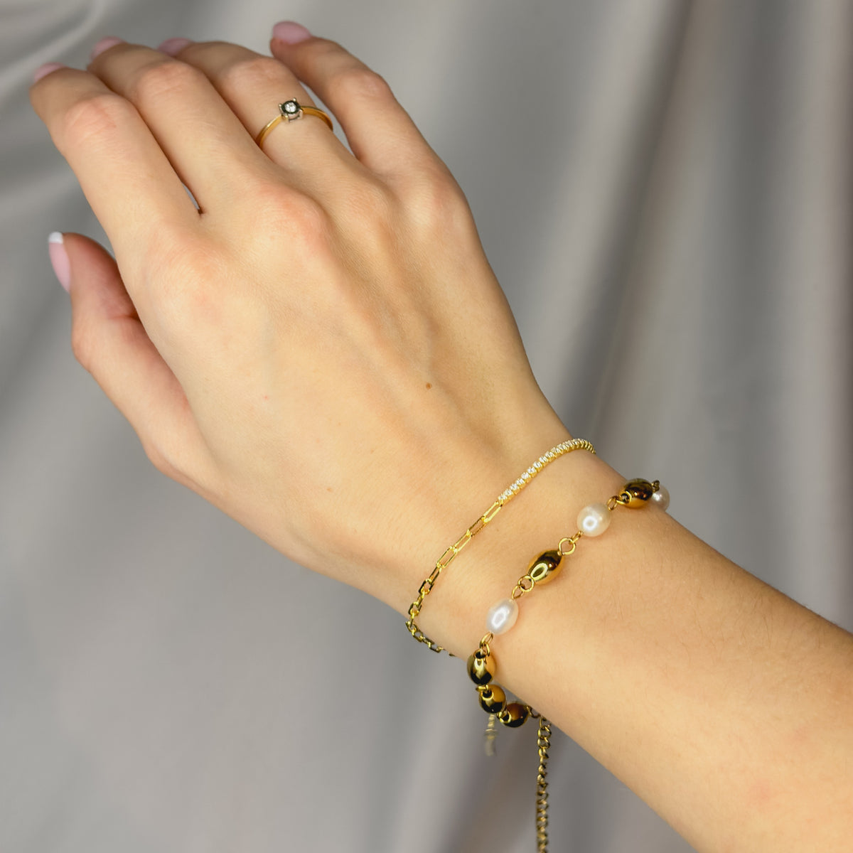 Pulsera de tenis y Forzatina en plata de ley