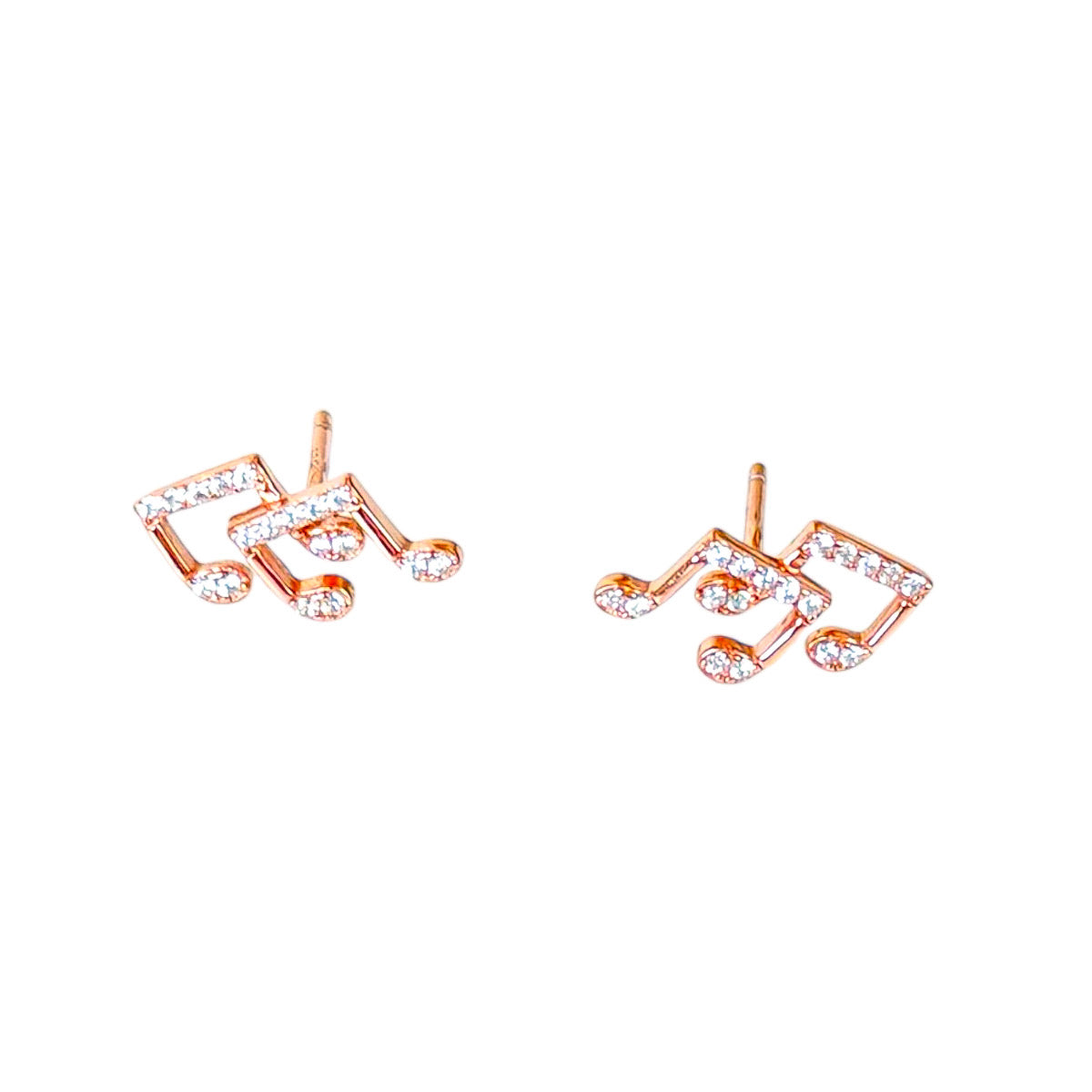 Pendientes de plata de ley con notas musicales