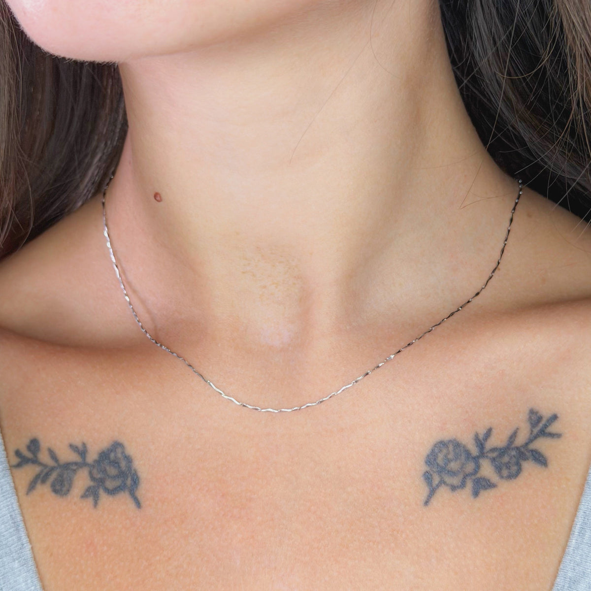 Collar de cadena de plata de ley "lingote"