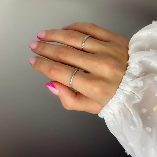 Anillo de hoja de plata de ley