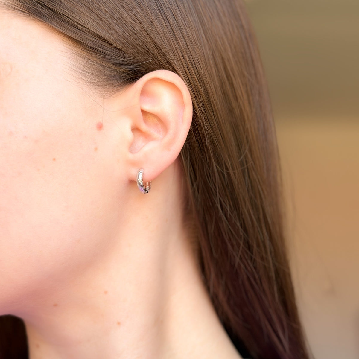 Pendientes de aro ornamentales de plata de ley