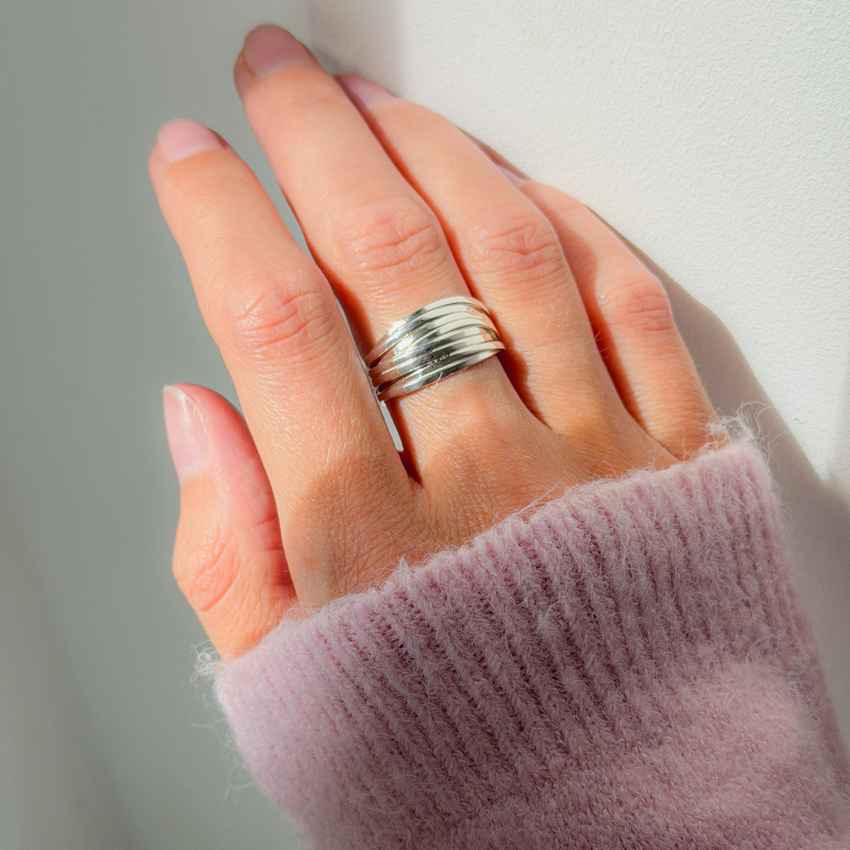 Anillo de Plata Fina Línea Ancha