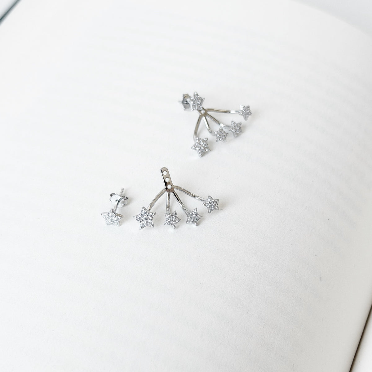 Pendientes de plata de ley con forma de estrella