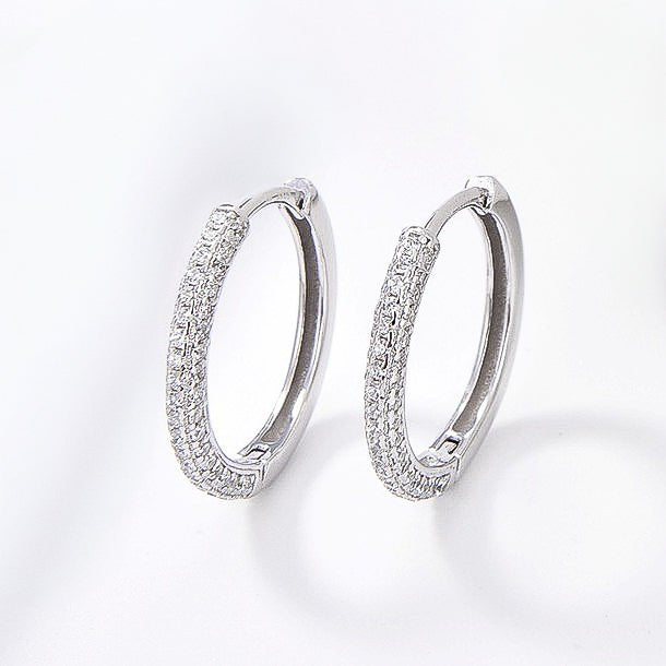 Aros de plata de ley con circonitas cúbicas