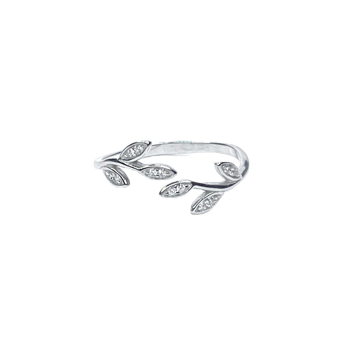 Anillo de hoja de plata de ley
