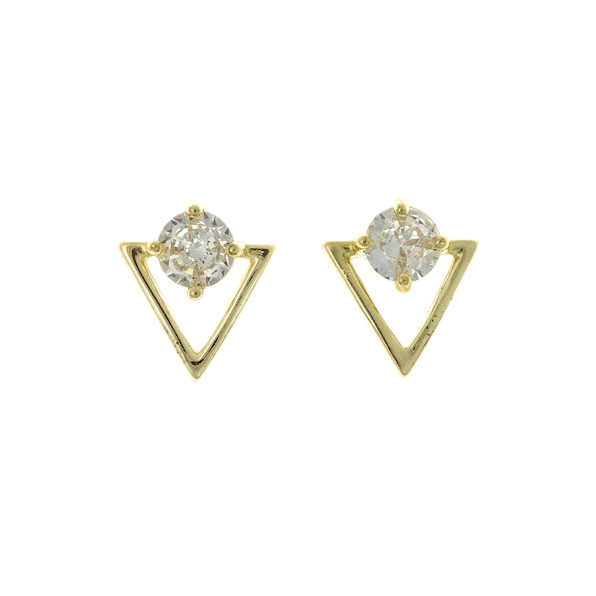Pendientes triangulares de plata de ley con circonita cúbica