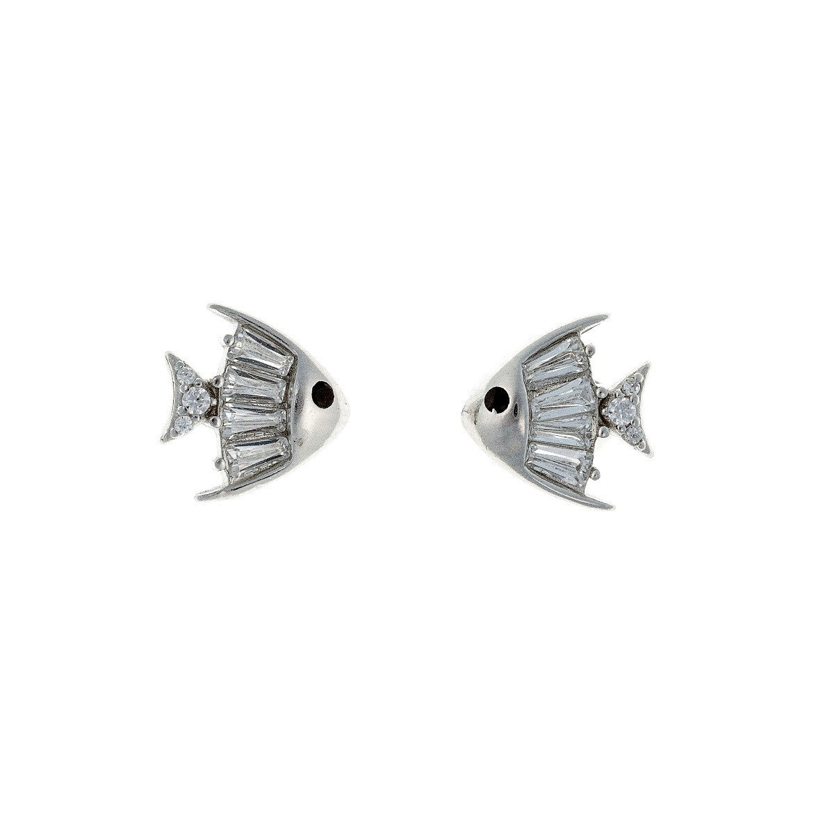 Pendientes de plata de ley con forma de pez