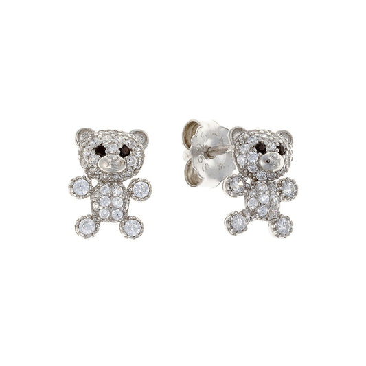 Pendientes de oso de plata de ley