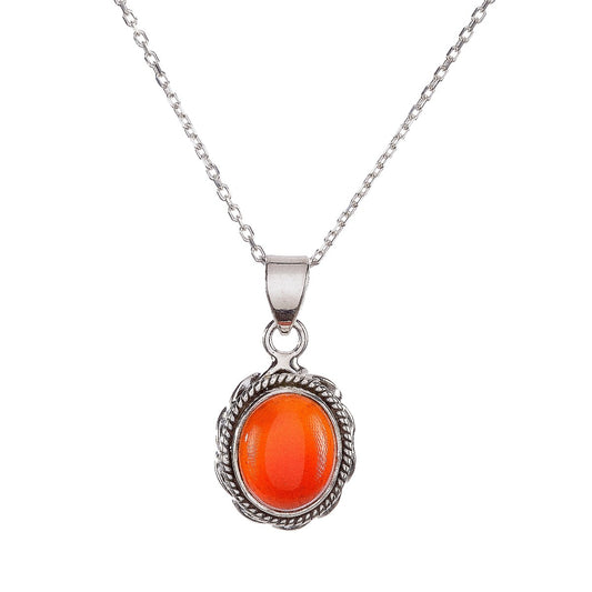 Collar de cornalina Gittel de plata de ley