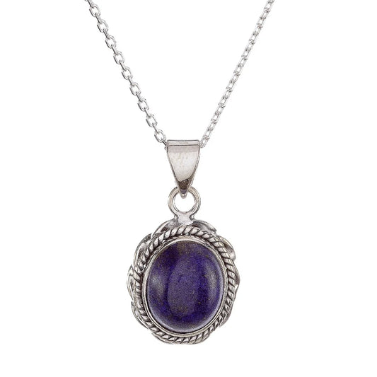 Collar con colgante de lazurita en plata de ley
