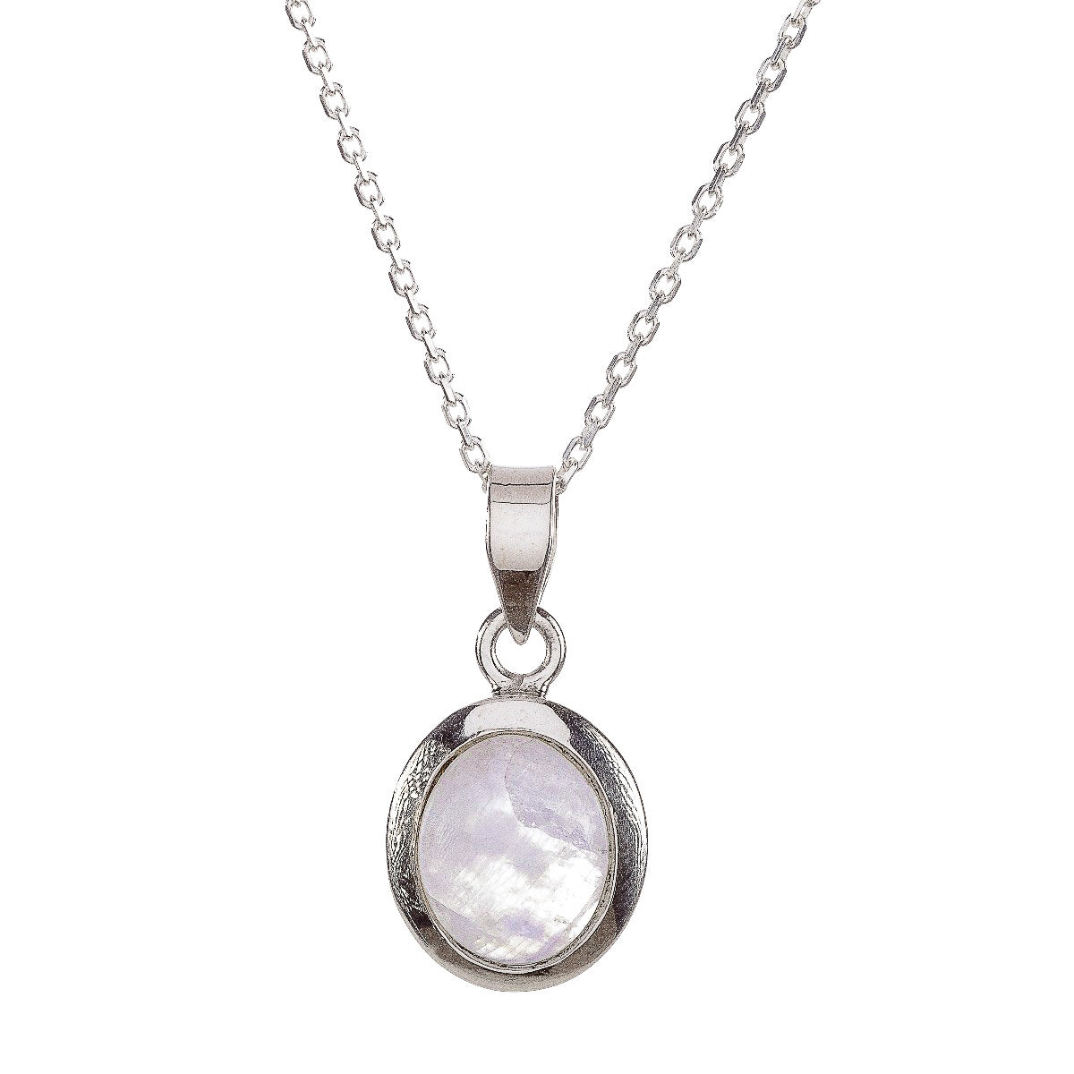 Collar de piedra lunar Mizuki en plata de ley