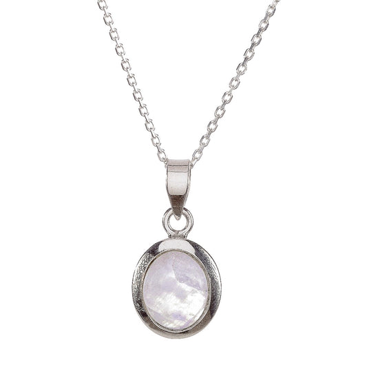 Collar de piedra lunar Mizuki en plata de ley