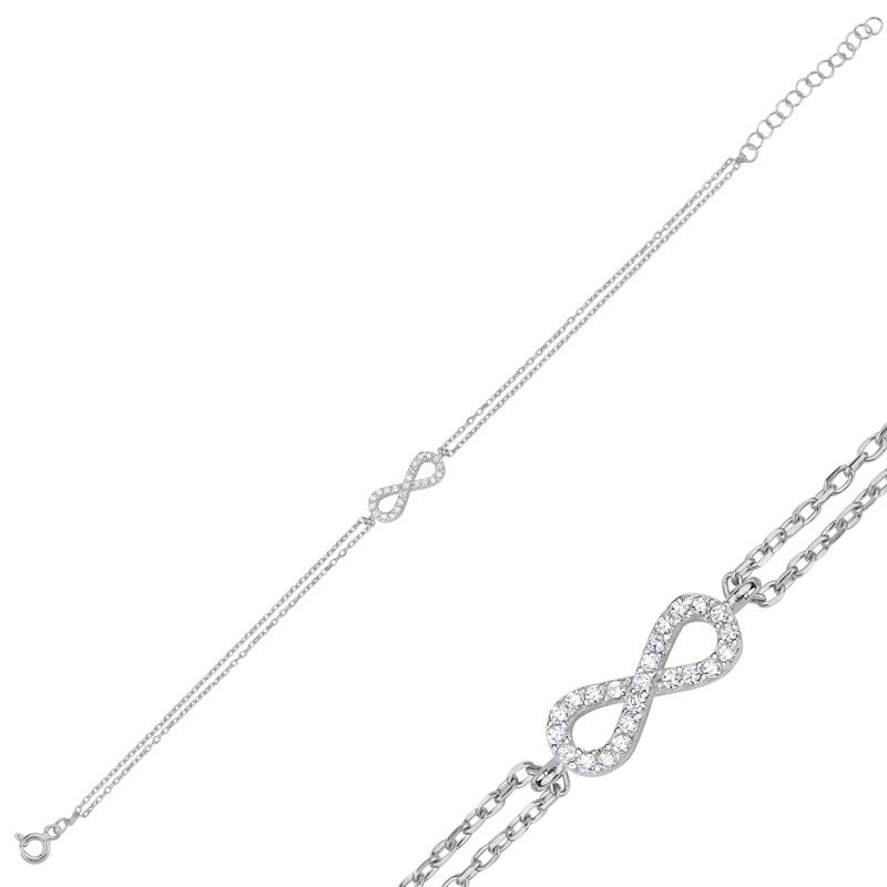 Pulsera de plata de ley con símbolo de infinito