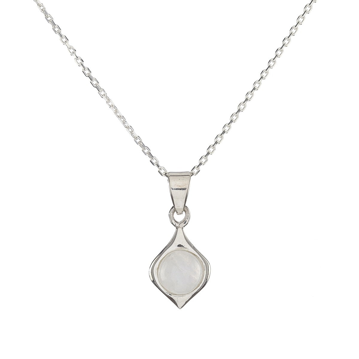 Collar con colgante de piedra lunar en plata de ley