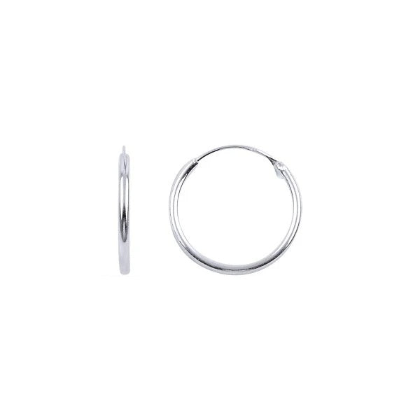 Pendientes de aro de plata de ley de 1 a 5 cm