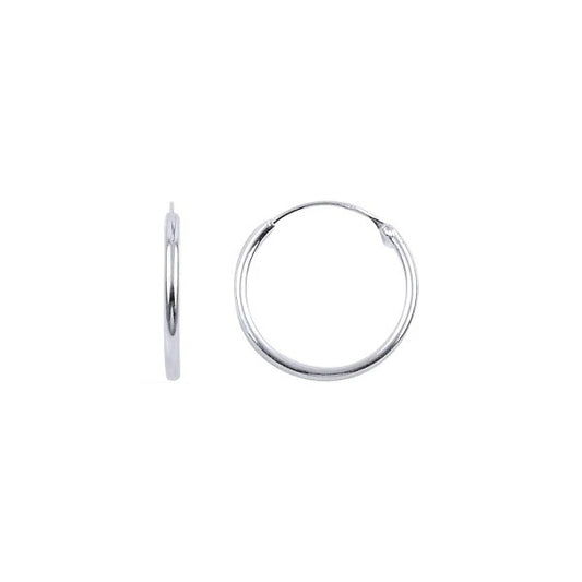 Pendientes de aro de plata de ley de 1 a 5 cm
