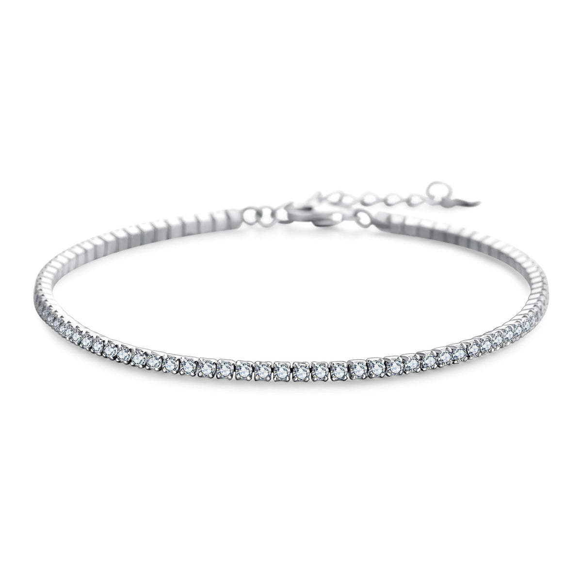 Pulsera de tenis de plata de ley de 2 mm
