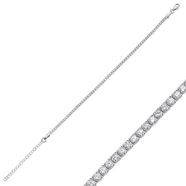 Pulsera de tenis de plata de ley de 2 mm