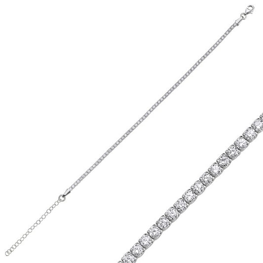 Pulsera de tenis de plata de ley de 2 mm