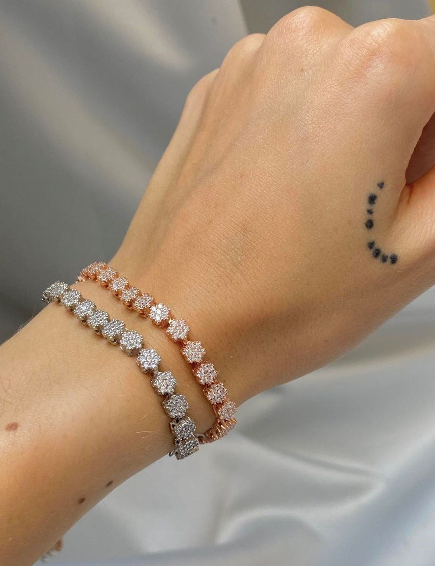 Pulsera Flora de plata de ley