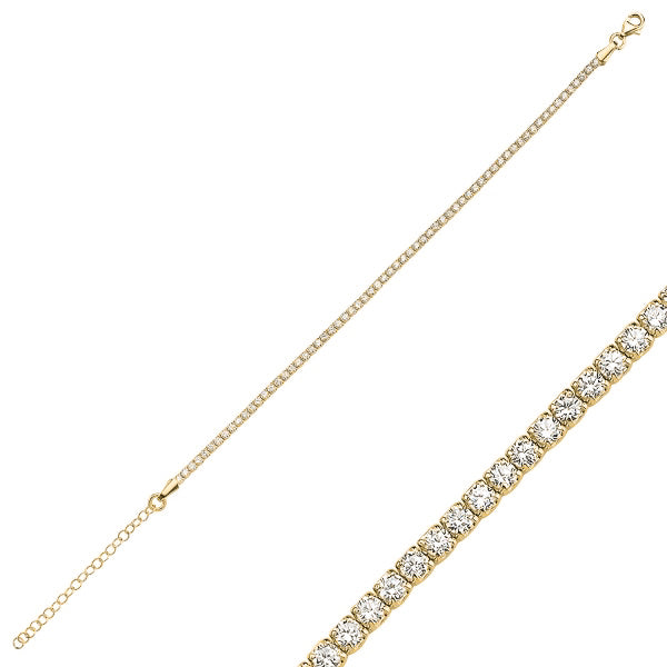 Pulsera de tenis de plata de ley de 2 mm
