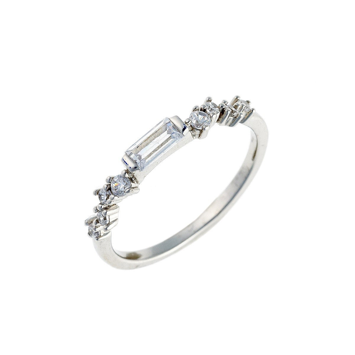 Anillo de plata de ley con circonita cúbica