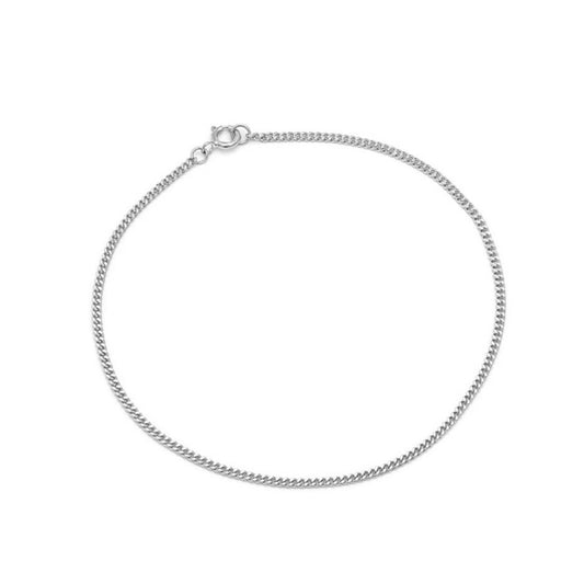 Pulsera de plata de ley de 1,35 mm con eslabones curvos