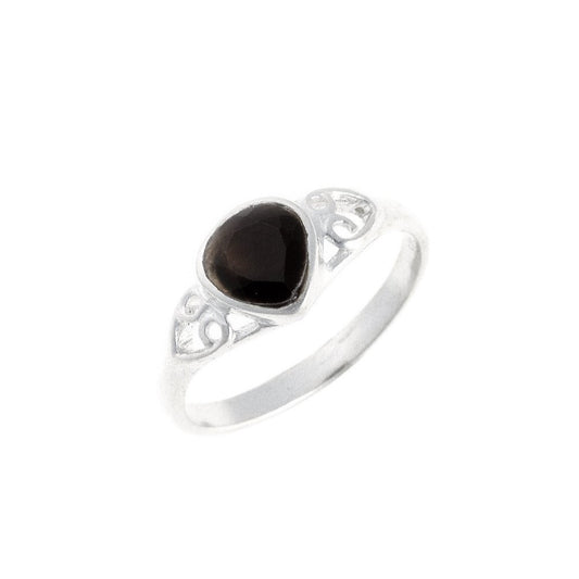 Anillo de plata de ley con ónix negro