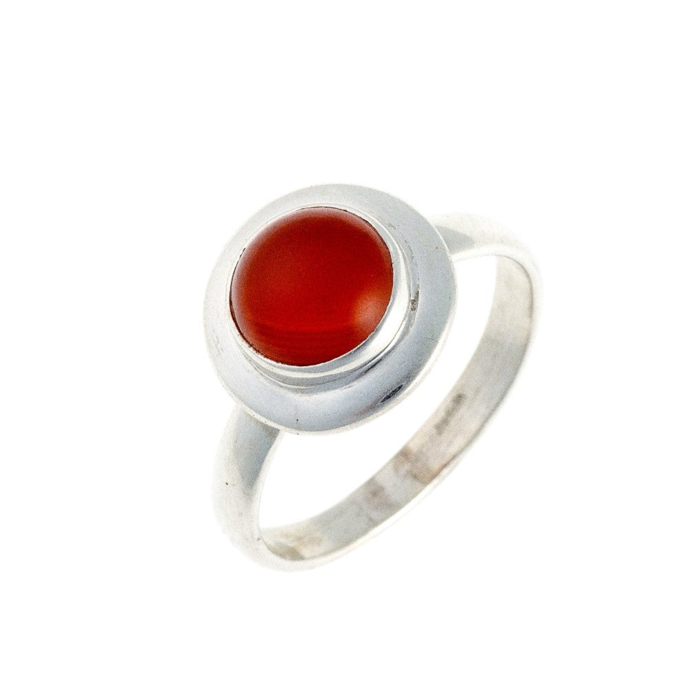 Anillo de cornalina de plata de ley