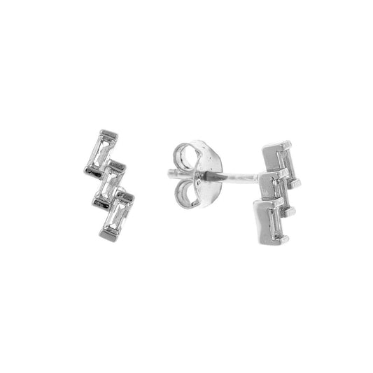 Pendientes de plata de ley con circonita cúbica