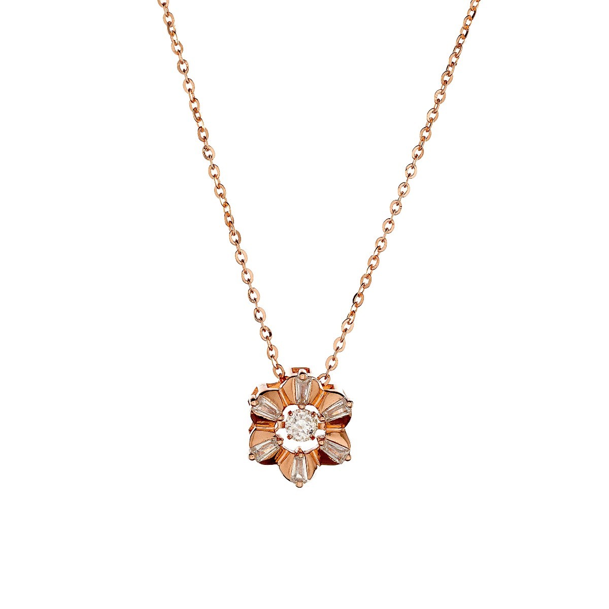 Collar de flores de plata de ley