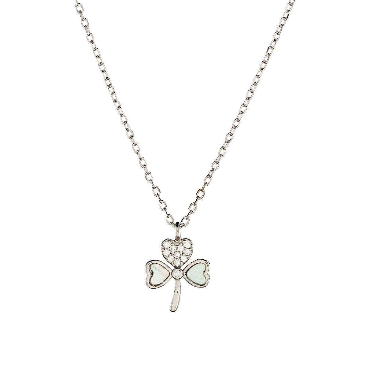 Collar de trébol de plata esterlina
