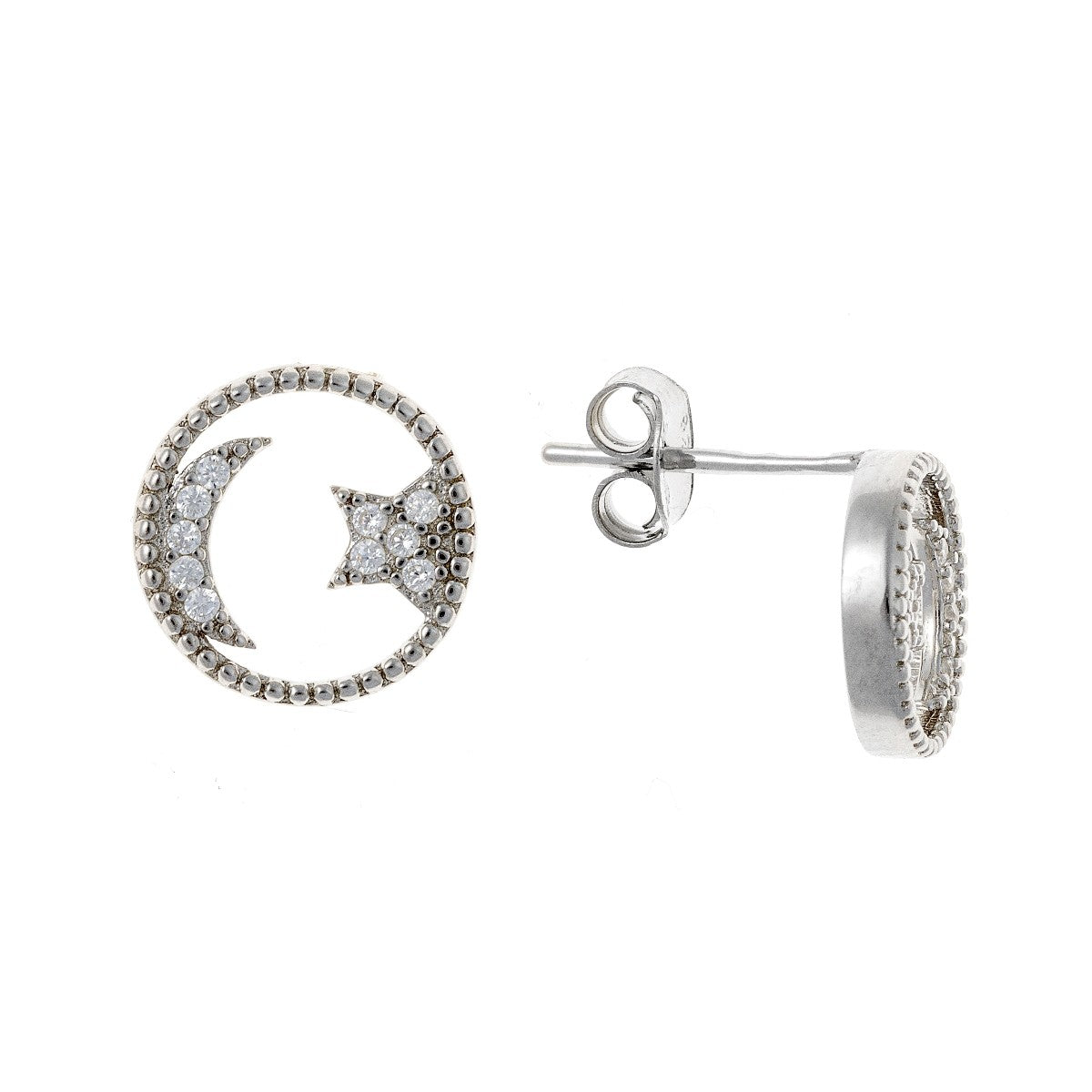 Pendientes circulares de plata de ley