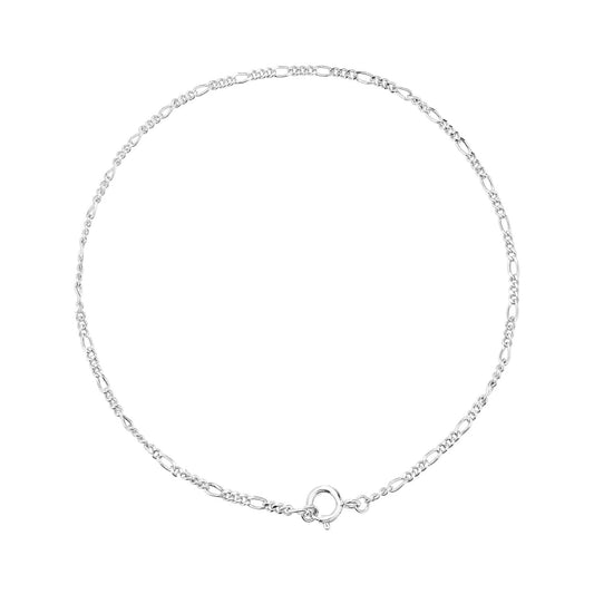 Pulsera Figaro de plata de ley de 1,9 mm
