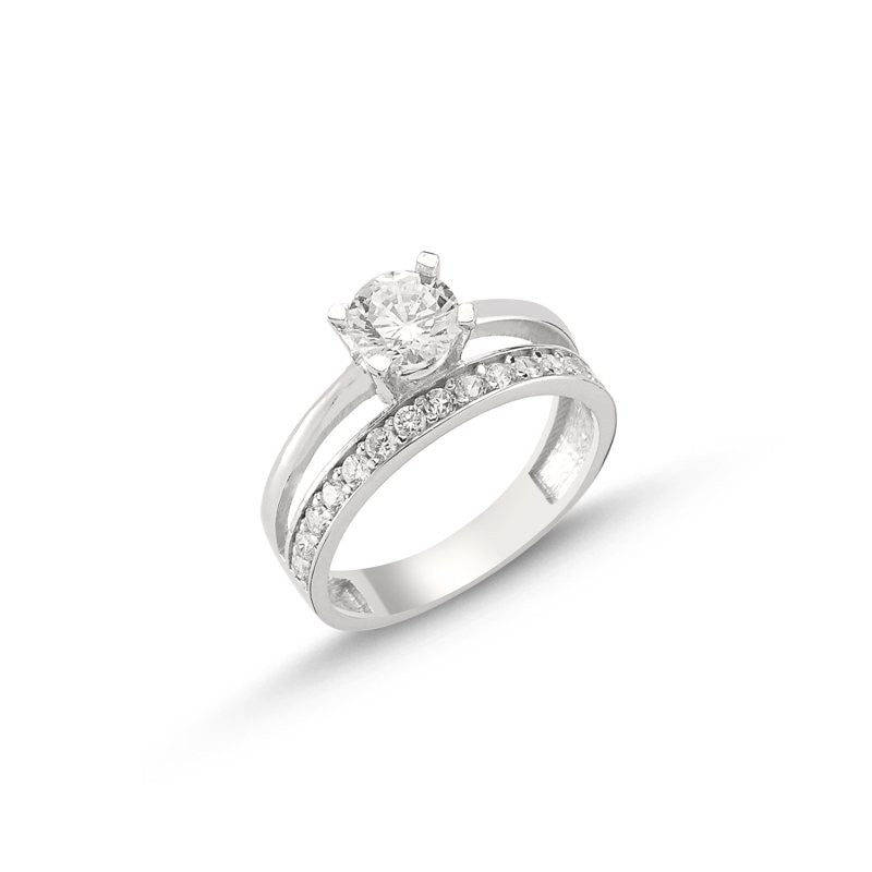 Anillo de plata de ley con circonita cúbica